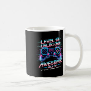 Officiell dubbla siffror Nivå 10 Upplåst 10-årsdag Kaffemugg