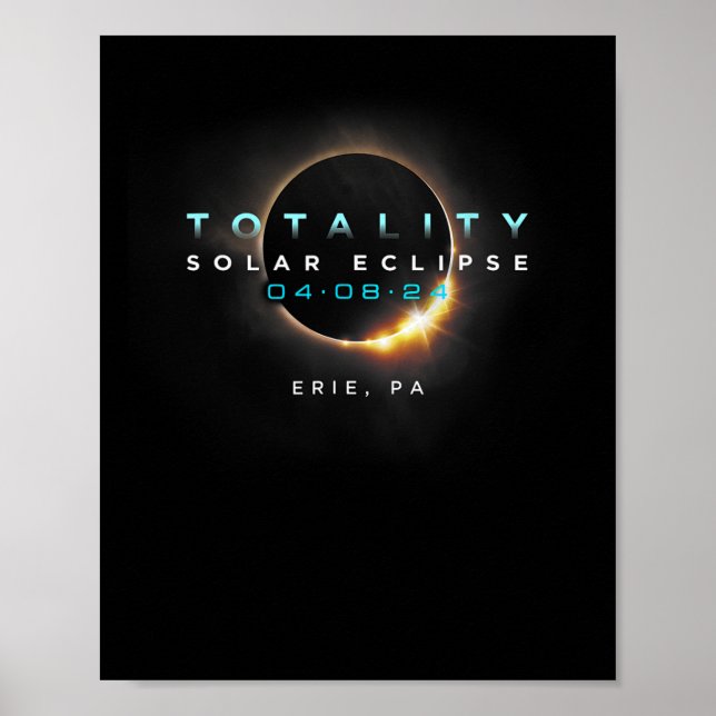 Officiell Eclipse Solar 2024 Erie Poster (Framsidan)
