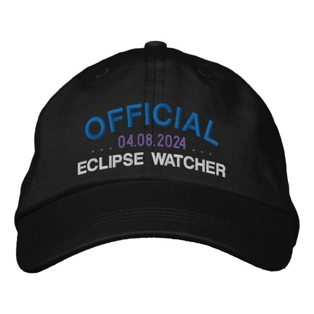 Officiell Eclipse Watcher Roligt Say Black Broderad Keps (Framsida)