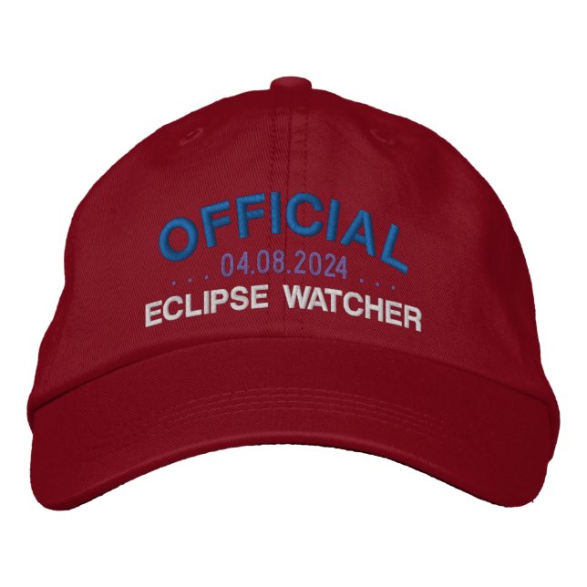 Officiell Eclipse Watcher-Roligt som säger rött Broderad Keps (Framsida)
