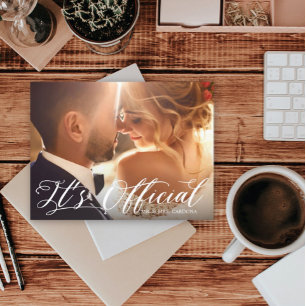 Officiell Elopement Photo Meddelande Vykort