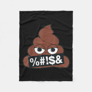 Officiell Emoji Bajs Censurerad Gul Leende Ansikte Fleecefilt