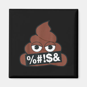 Officiell Emoji Bajs Censurerad Gul Leende Ansikte Magnet