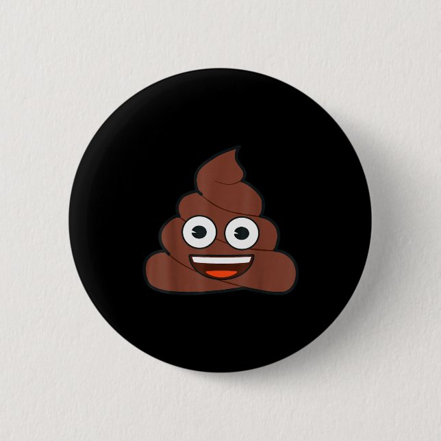Officiell Emoji Bajs Glad Gul Leende Ansikte  Knapp (Framsida)