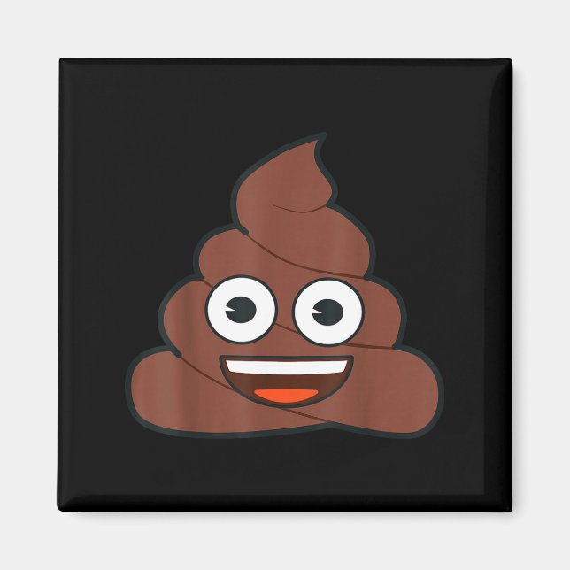 Officiell Emoji Bajs Glad Gul Leende Ansikte  Magnet (Framsidan)