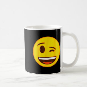 Officiell Emoji Blinkande Gult Leende Ansikte Kaffemugg