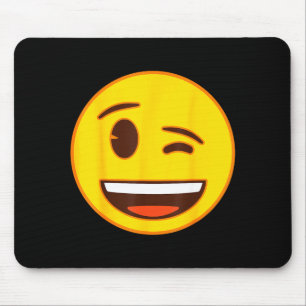 Officiell Emoji Blinkande Gult Leende Ansikte Musmatta