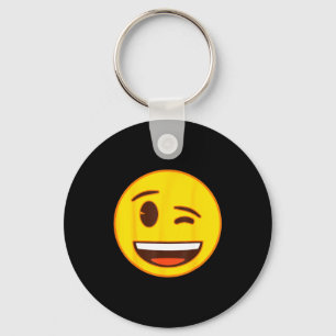 Officiell Emoji Blinkande Gult Leende Ansikte Nyckelring
