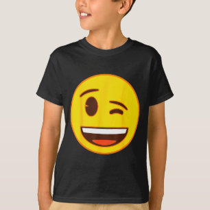 Officiell Emoji Blinkande Gult Leende Ansikte T Shirt
