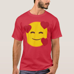 Officiell Emoji Flytande Hjärtan Gul Leende Ansikt T Shirt