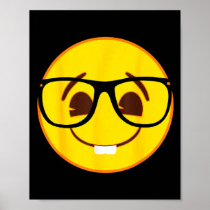 Officiell Emoji nörd Glad Gul Leende Ansikte Poster