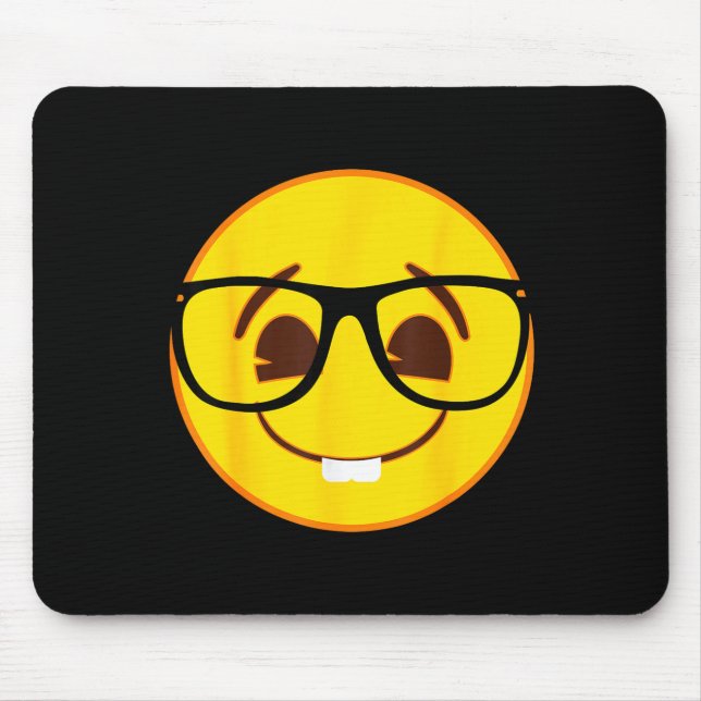 Officiell Emoji nörd glasögon gul leende ansikte  Musmatta (Framsidan)