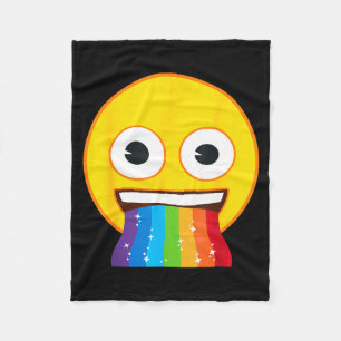 Officiell Emoji Regnbågsmun Gul Leende Ansikte Fleecefilt