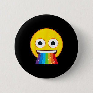 Officiell Emoji Regnbågsmun Gul Leende Ansikte Knapp