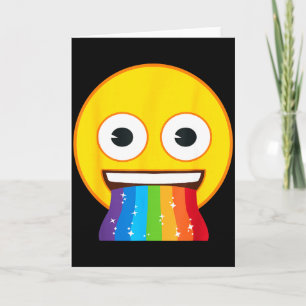 Officiell Emoji Regnbågsmun Gul Leende Ansikte Kort