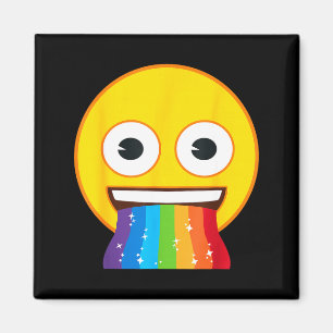 Officiell Emoji Regnbågsmun Gul Leende Ansikte Magnet