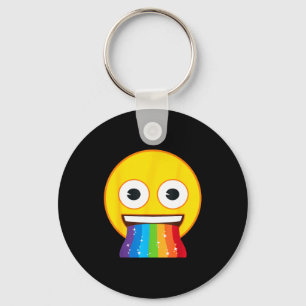 Officiell Emoji Regnbågsmun Gul Leende Ansikte Nyckelring