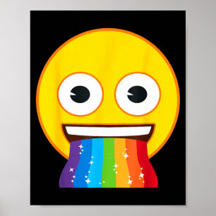 Officiell Emoji Regnbågsmun Gul Leende Ansikte Poster