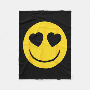 Officiell Emoji Retro Hjärtans Ögon Gul Leende Ans Fleecefilt
