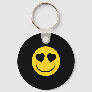 Officiell Emoji Retro Hjärtans Ögon Gul Leende Ans Nyckelring