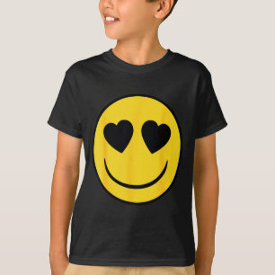 Officiell Emoji Retro Hjärtans Ögon Gul Leende Ans T Shirt