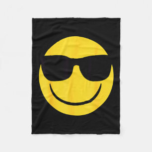 Officiell Emoji Retro Solglasögon Gul Leende Ansik Fleecefilt