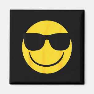 Officiell Emoji Retro Solglasögon Gul Leende Ansik Magnet