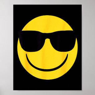 Officiell Emoji Retro Solglasögon Gul Leende Ansik Poster