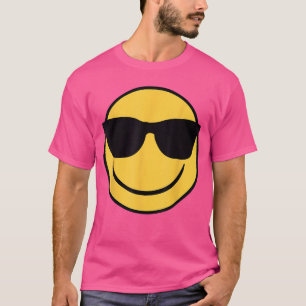 Officiell Emoji Retro Solglasögon Gul Leende Ansik T Shirt