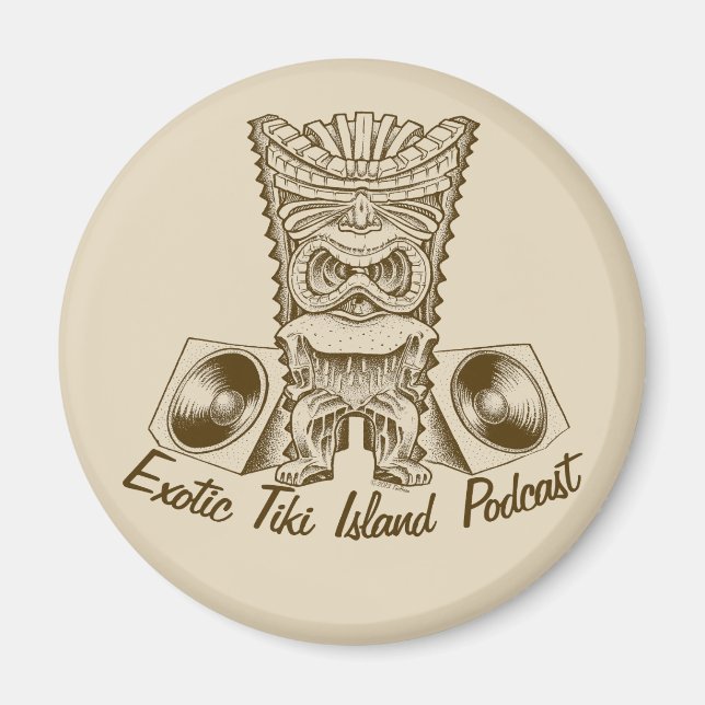 Officiell Exotic Tiki Island Podcast Artwork Butto Magnet (Framsidan)