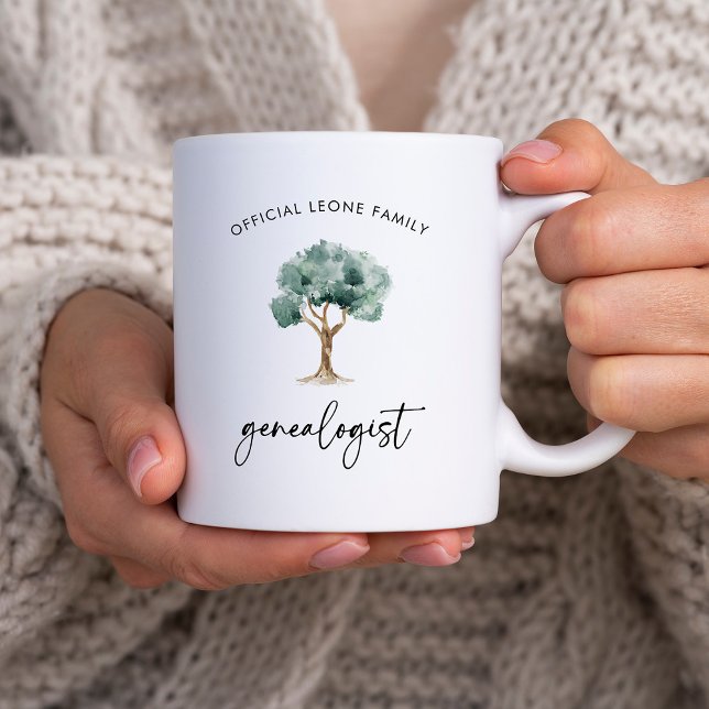 Officiell Family Genealoist med Träd | SNYGGT Kaffemugg (A simple and elegant mug for the genealogy lover in your family)