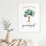 Officiell Family Genealoist med Träd | SNYGGT Poster<br><div class="desc">Denna enkla och snyggt poster "officiell-familjegalogist",  och du kan lägga in din egen familj namn i texten. Det finns också elegant,  vattenfärg träd och modern manustypografi. En perfekt-keepy-gåva till förålings- och genealogiska experten i din egen familj träd!</div>