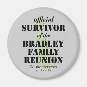 Officiell Family Reunion Survivor - Delaware Grönt Magnet