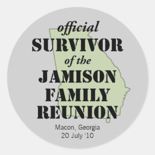 Officiell Family Reunion Survivor - Georgia Grönt Runt Klistermärke