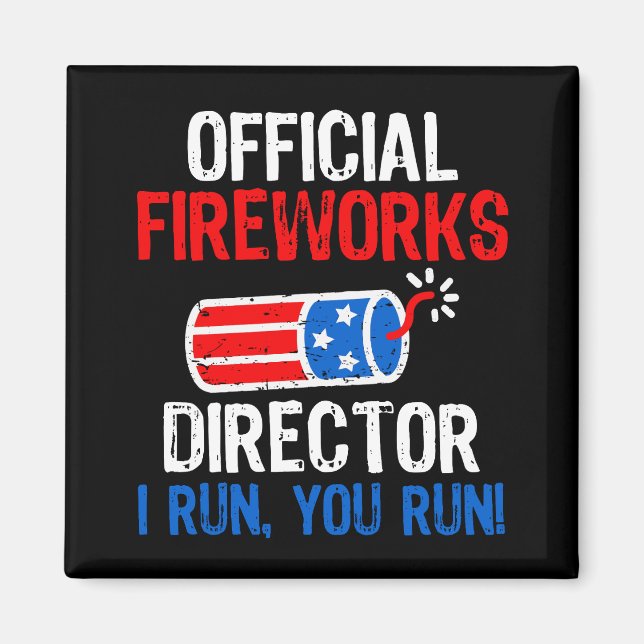 Officiell Fireworks Director Lung 4:e juli Gift Magnet (Framsidan)