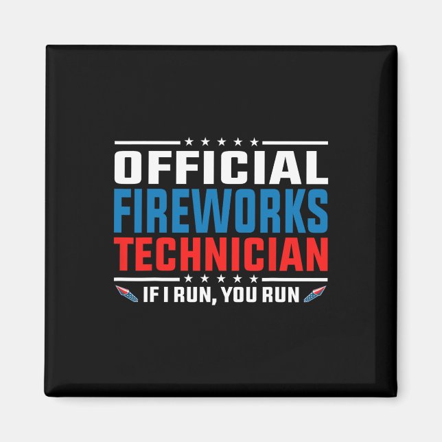 Officiell Fireworks-tekniker 4:e juli Pyro-tec Magnet (Framsidan)