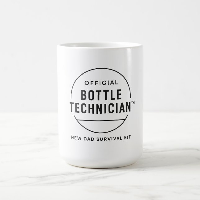 Officiell flasktekniker Ny pappas överlevnadskit Kaffemugg (Center)