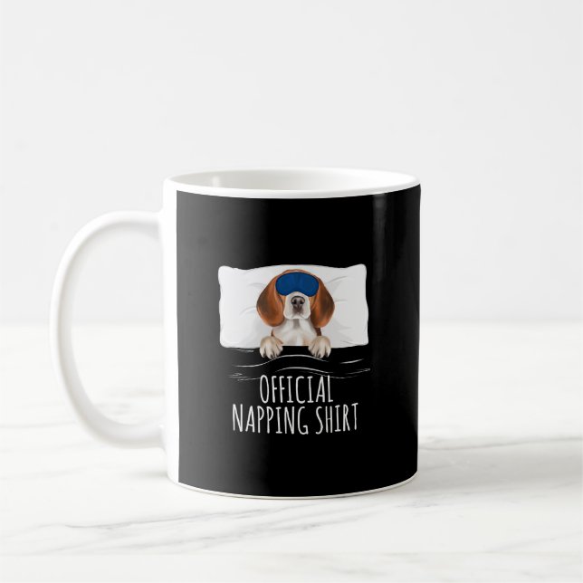 Officiell för sömnbeagle Hund Napping/ Funny Beagl Kaffemugg (Vänster)