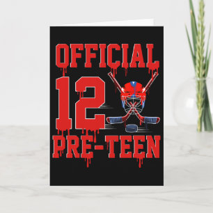 Officiell förteenåring 12-års födelsedag Hockey Gl Kort