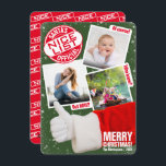 Officiell från jultomten - Nicelista | Foto Julkort<br><div class="desc">Visa av "kvitton" med din bekräftade trevliga status med ett fantastiskt sött julfotokort med tomten själv ge tummen uppe på sina fina fotofiler. Med ett stort frimärke av godkännande i toppen lämnade detta roliga Julhälsningar trefoto-kort inget misstag om vem som gjorde den trevliga listan. Den här har roligt på filbilderna...</div>
