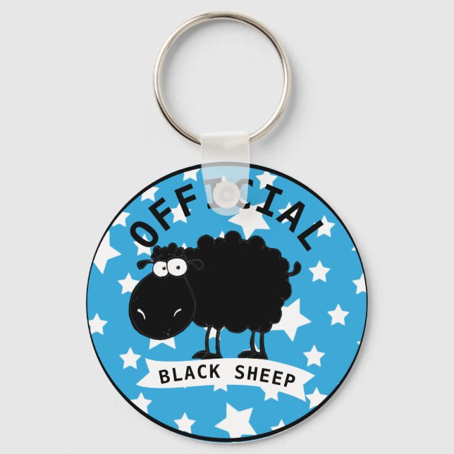 Officiell Funny Black Sheep Keychain Nyckelring (Framsida)