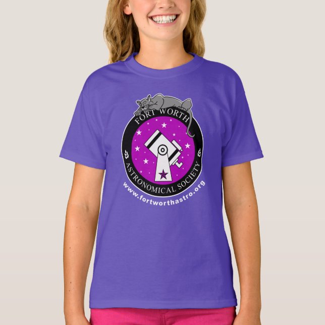 Officiell FWAS Logotyp Girls Lila T-Shirt (Framsida)
