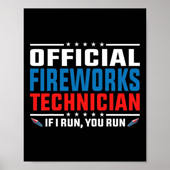 Officiell fyrverkeritekniker 4:e juli Pyro-tec Poster (Framsidan)