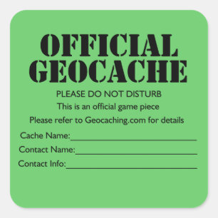 Officiell Geocache klistermärke