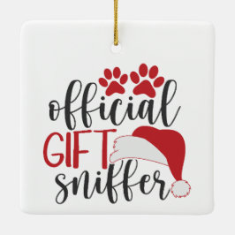 Officiell Gift Sniffer Photo Hund Pet Julgransprydnad Keramik