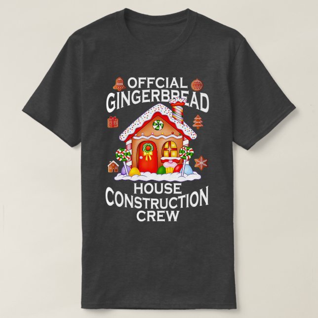 Officiell Gingerbröd House Construction Crew Decor T Shirt (Design framsida)