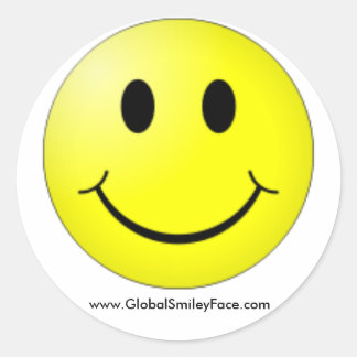 Officiell GlobalSmileyFace.com Runt Klistermärke