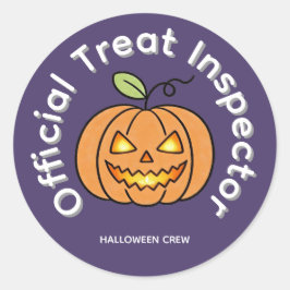 Officiell Godiskontrollör Söt Pumpa Halloween Runt Klistermärke