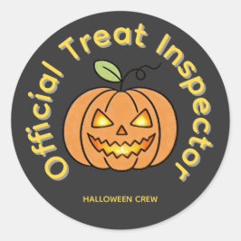 Officiell Godiskontrollör Söt Pumpa Halloween Runt Klistermärke