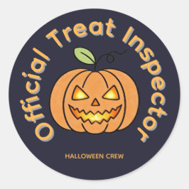 Officiell Godiskontrollör Söt Pumpa Halloween Runt Klistermärke